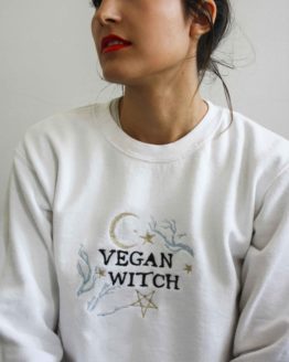 Sweat Vegan Witch blanc